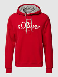 Hoodie mit Logo-Print und Kapuze mit Tunnelzug von s.Oliver RED LABEL Rot - 23