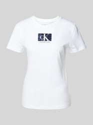 Slim Fit T-Shirt mit Label-Print von Calvin Klein Jeans Weiß - 30