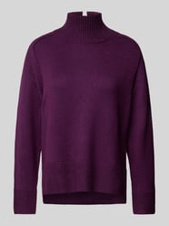 Regular fit gebreide pullover van zachte viscosemix met opstaande kraag van Tom Tailor Rood - 40