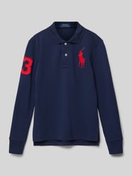 Slim Fit Poloshirt mit Logo-Stitching von Polo Ralph Lauren Kids Blau - 44