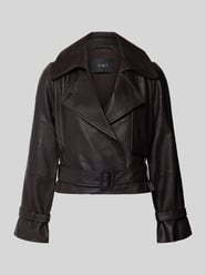 Jacke in Leder-Optik mit Reverskragen und Gürtel von Oui - 7
