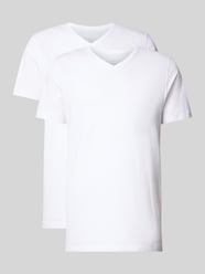 T-Shirt aus Baumwolle mit V-Ausschnitt von bugatti - 26