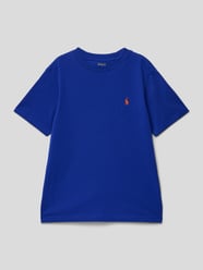 T-shirt z wyhaftowanym logo od Polo Ralph Lauren Kids Niebieski - 39