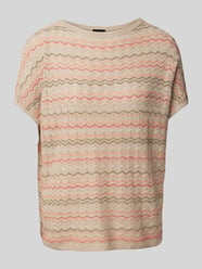 Loose Fit Stricktop aus Viskose-Mix mit Zackenmuster von s.Oliver BLACK LABEL Beige - 42