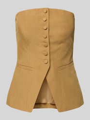 Slim Fit Bandeau-Top mit Leinen-Anteil von Jake*s Cocktail - 4