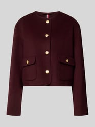Regular fit korte blazer van wolmix van Tommy Hilfiger Bordeaux - 30
