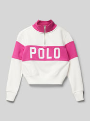 Cropped Sweatshirt mit Label-Print von Polo Ralph Lauren Kids Pink - 3