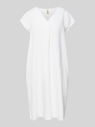 Knielanges Leinenkleid mit V-Ausschnitt Modell 'Ina' von Soyaconcept - 3