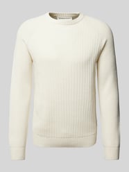 Regular Fit Strickpullover aus Baumwoll-Mix mit Strukturmuster von Tom Tailor Denim Beige - 23