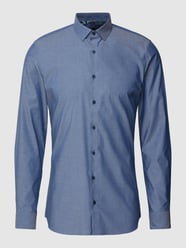 Business-Hemd mit Umlegekragen Modell 'ROYAL KENT' von OLYMP No. Six Blau - 34