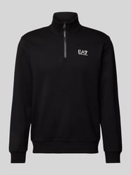 Sweatshirt mit Troyer-Kragen von EA7 Emporio Armani Schwarz - 34