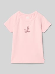 T-shirt met labelstitching van Levi’s® Kids Fuchsia - 37