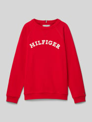 Sweatshirt met labelstitching van Tommy Hilfiger Teens Rood - 29