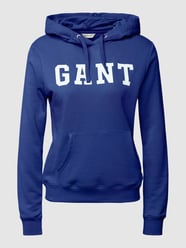 Hoodie mit Label-Print Modell 'Graphic' von Gant Blau - 26