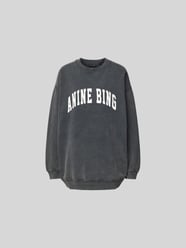 Oversized Sweatshirt mit Label-Print von Anine Bing Schwarz - 17