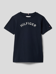 T-shirt met logostitching van Tommy Hilfiger Teens Blauw - 20