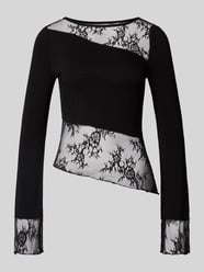 Langarmshirt mit asymmetrischem Spitzenbesatz von NOISY MAY® - 43