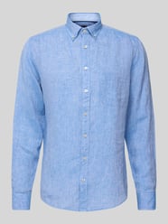 Koszula lniana o kroju regular fit z kołnierzykiem typu button down od Fynch-Hatton - 22
