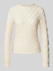 Longsleeve mit Strukturmuster von Jake*s Collection Beige - 23