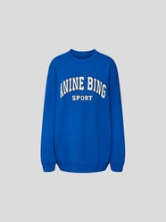 Oversized Sweatshirt mit Label-Detail von Anine Bing Blau - 15