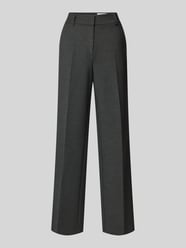 Wide leg stoffen broek met persplooien, model 'RITA' van Selected Femme Grijs / zwart - 26