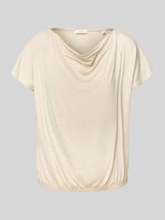 T-Shirt mit Wasserfall-Ausschnitt Modell 'Sasser' von OPUS Beige - 33