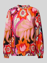 Regular fit blouse met strikdetail van Emily Van den Bergh Fuchsia - 4