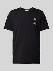 T-Shirt mit geripptem Rundhalsausschnitt Modell 'AADONI' von Armedangels Schwarz - 6