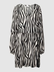 Mini-jurk van viscose met dierenprint, model 'FINI' van Vila Zwart - 41