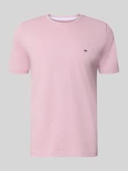 T-Shirt mit Rundhalsausschnitt und Label-Stitching von Fynch-Hatton Pink - 27