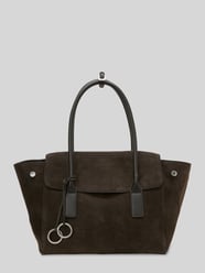 torba shopper z welurowej skóry bydlęcej z metalowymi pierścieniami od Marc O'Polo - 35