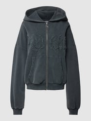 Sweatjack met labelstitching van REVIEW Grijs / zwart - 12