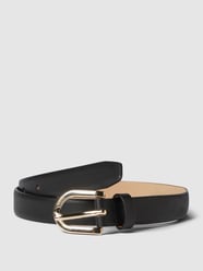 Leren riem met doornsluiting, model 'Nappa' van Weinmann Zwart - 46