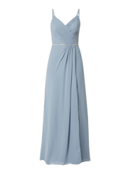 Abendkleid aus Chiffon mit Ziersteinbesatz von Luxuar Blau - 45