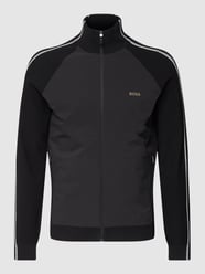 Sweatjacke mit Raglanärmeln Modell 'Zaflik' von BOSS Green Schwarz - 4