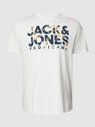 T-shirt PLUS SIZE z nadrukiem z logo model ‘BECS’ od Jack & Jones Plus Biały - 25