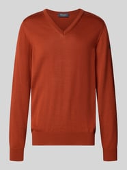 Regular Fit Strickpullover aus reiner Schurwolle von MAERZ Muenchen Gold - 30