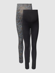 Umstands-Leggings mit Allover-Muster 2er-Pack von Mamalicious Schwarz - 29