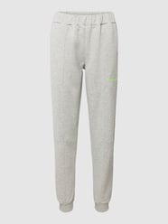 Sweatpants met labelstitching, model 'RAFINE' van TheJoggConcept Grijs - 6