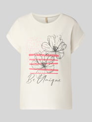 t-shirt z przyszytą zakładką na rękawach model 'RINA' od Soyaconcept Fuksjowy - 38