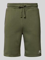 Szorty z wpuszczanymi kieszeniami i nadrukiem z logo od Alpha Industries - 33