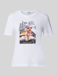 Slim Fit T-Shirt mit Strasssteinbesatz von Liu Jo White - 3
