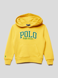 Hoodie met labelstitching van Polo Ralph Lauren Kids Geel - 10