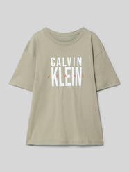 T-Shirt mit Label-Print von Calvin Klein Jeans Beige - 15