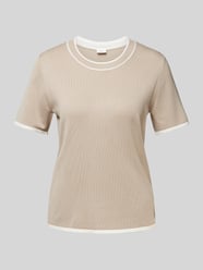 Regular Fit T-Shirt in Feinstrick-Optik von s.Oliver BLACK LABEL Beige - 19