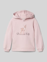 Regular Fit Hoodie mit Glitzerprint von s.Oliver RED LABEL Rosa - 40