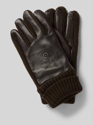 Handschoenen van een mix van leer en textiel met labeldetail van bugatti - 48