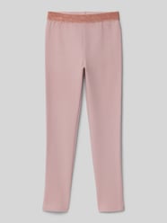 Skinny fit Leggings aus weichem Baumwoll-Mix mit Glitzerbund von s.Oliver RED LABEL Rosa - 5