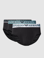 Broek met label in band in een set van 3 stuks, model 'MIXED WAISTBAND' van Emporio Armani Zwart - 28