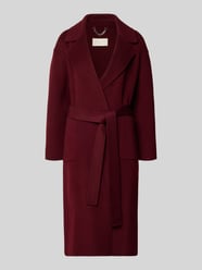 Mantel aus Wolle mit Reverskragen von Milano Italy Bordeaux - 24